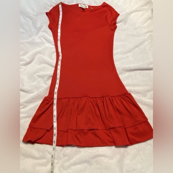 Chic Scarlet Ruffle Mini Dress - Picture 5 of 7